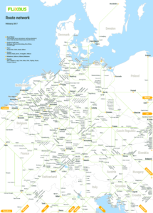 Карта маршрута FlixBus.