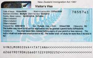 Туристическая виза в Новую Зеландию (Visitor