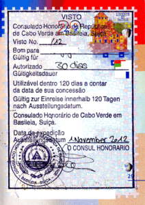 Виза в Кабо-Верде (образец)