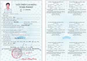 Так выглядит разрешение на работу во Вьетнаме (work permit)