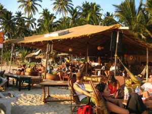 кафе на пляже в Гоа