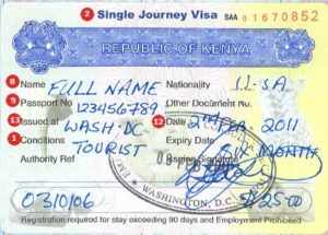 Одноразовая виза в Кению