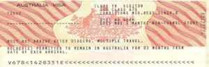 Австралийская студенческая виза (образец)