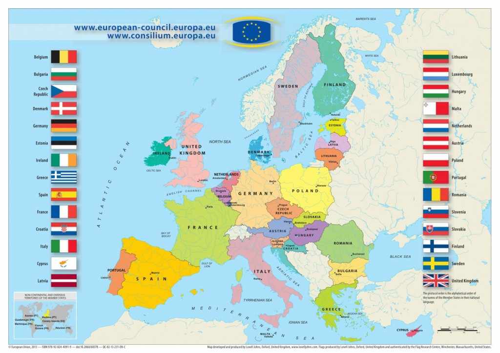 Карта Европейского Союза. Кликните для увеличения.