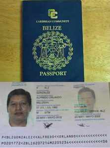 Паспорт гражданина Белиза (образец)