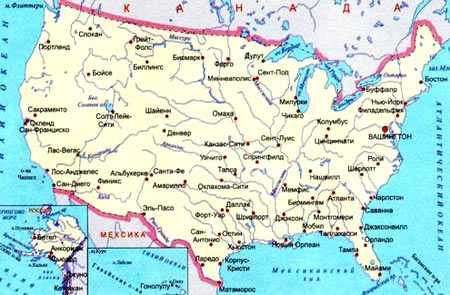 карта США 