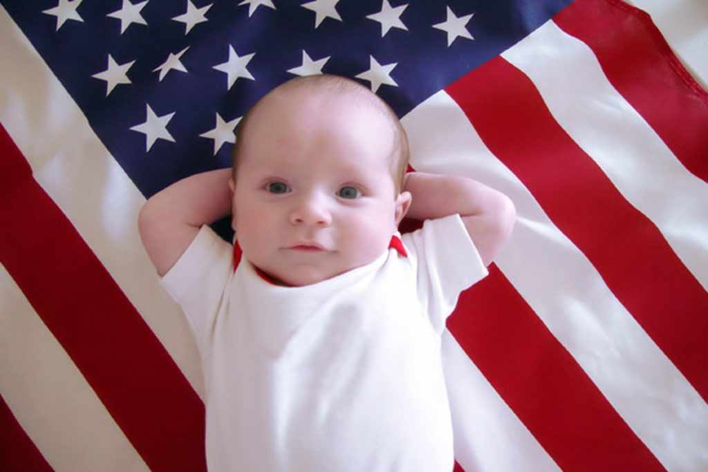 Ребёнок на флаге США